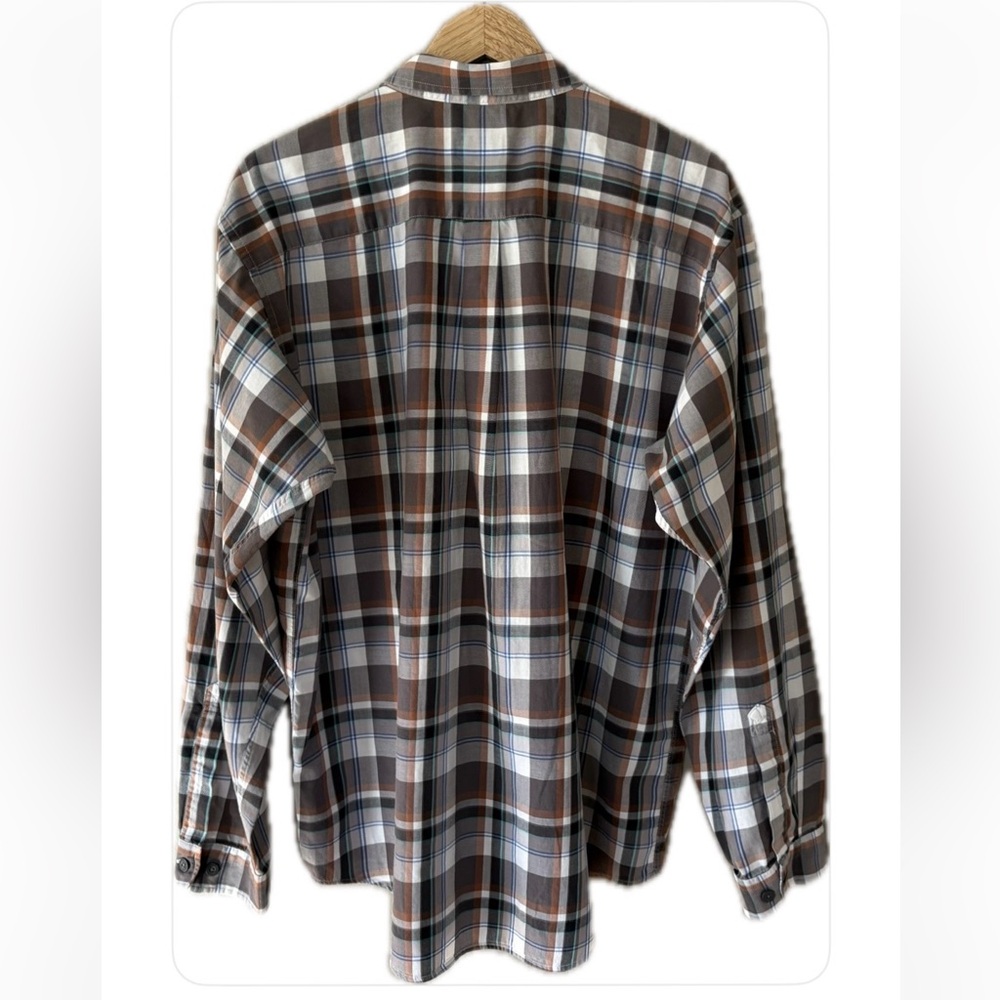 Patagonia Brown Plaid Long Sleeves Button Down Shirt Organic Cotton L - Picture 2 of 6